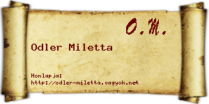 Odler Miletta névjegykártya